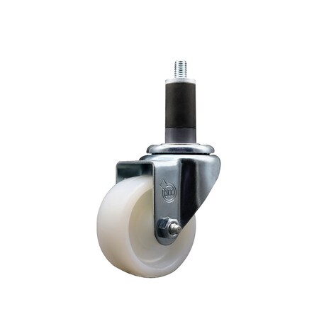 Service Caster 3'' SS Nylon Wheel Swivel 1-1/4'' Expanding Stem Caster SCC-SSEX20S314-NYS-114